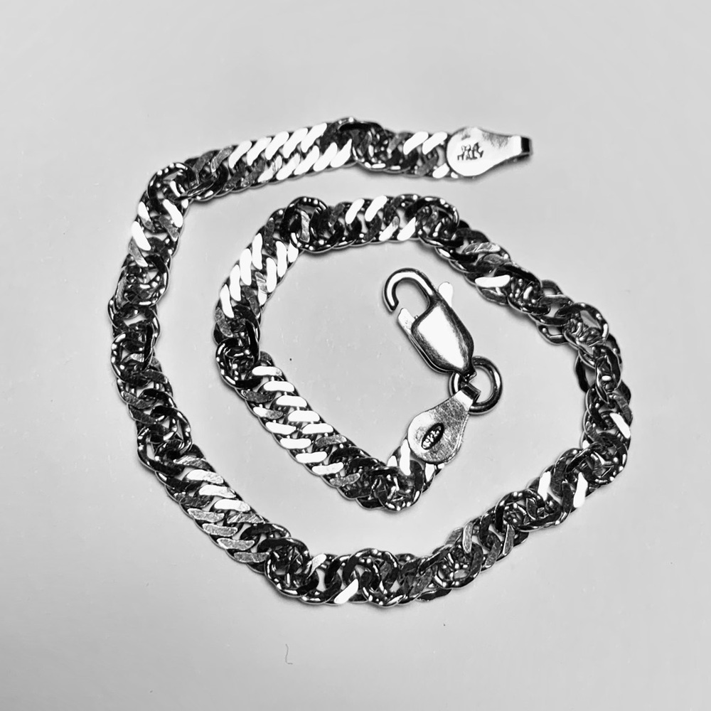 Sterling Silver Twisted Chain Bracelet - Sleek Silver Women's Jewelry